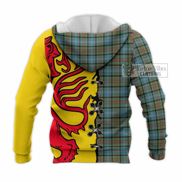 Brisbane Tartan Family Crest Knitted Hoodie Lion Rampant Honor