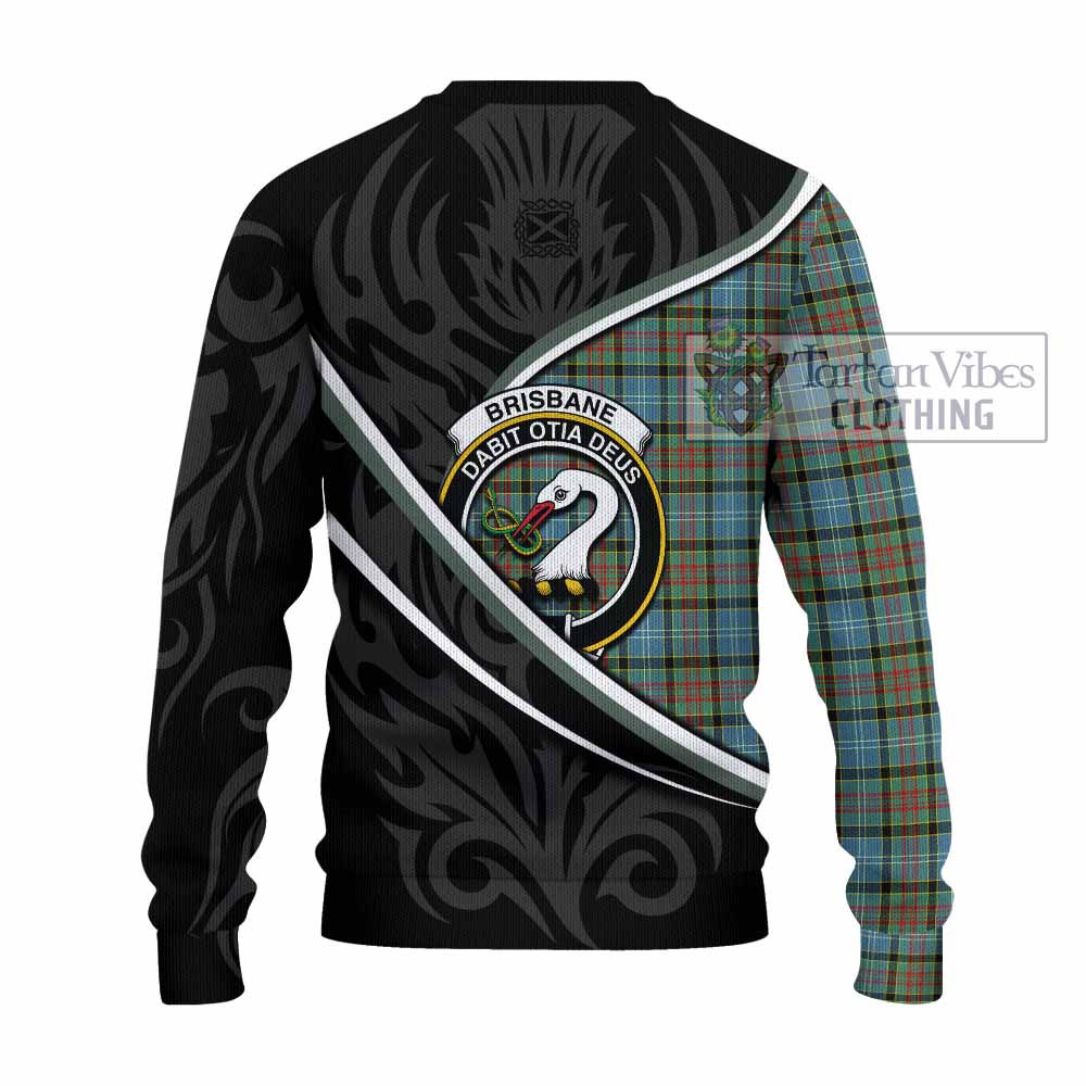 Brisbane Tartan Family Crest Knitted Sweater Celtic Scottish Thistle Floral - Tartan Vibes Clothing
