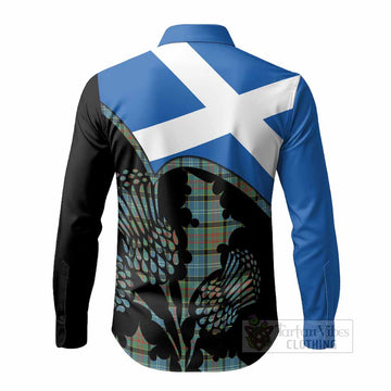 Brisbane Tartan Family Crest Long Sleeve Button Shirts Scotland Thistle Floral Flag Style