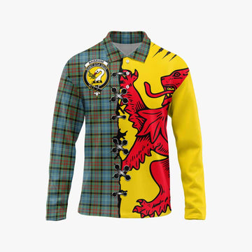 Brisbane Tartan Family Crest Long Sleeve Polo Shirt Lion Rampant Honor