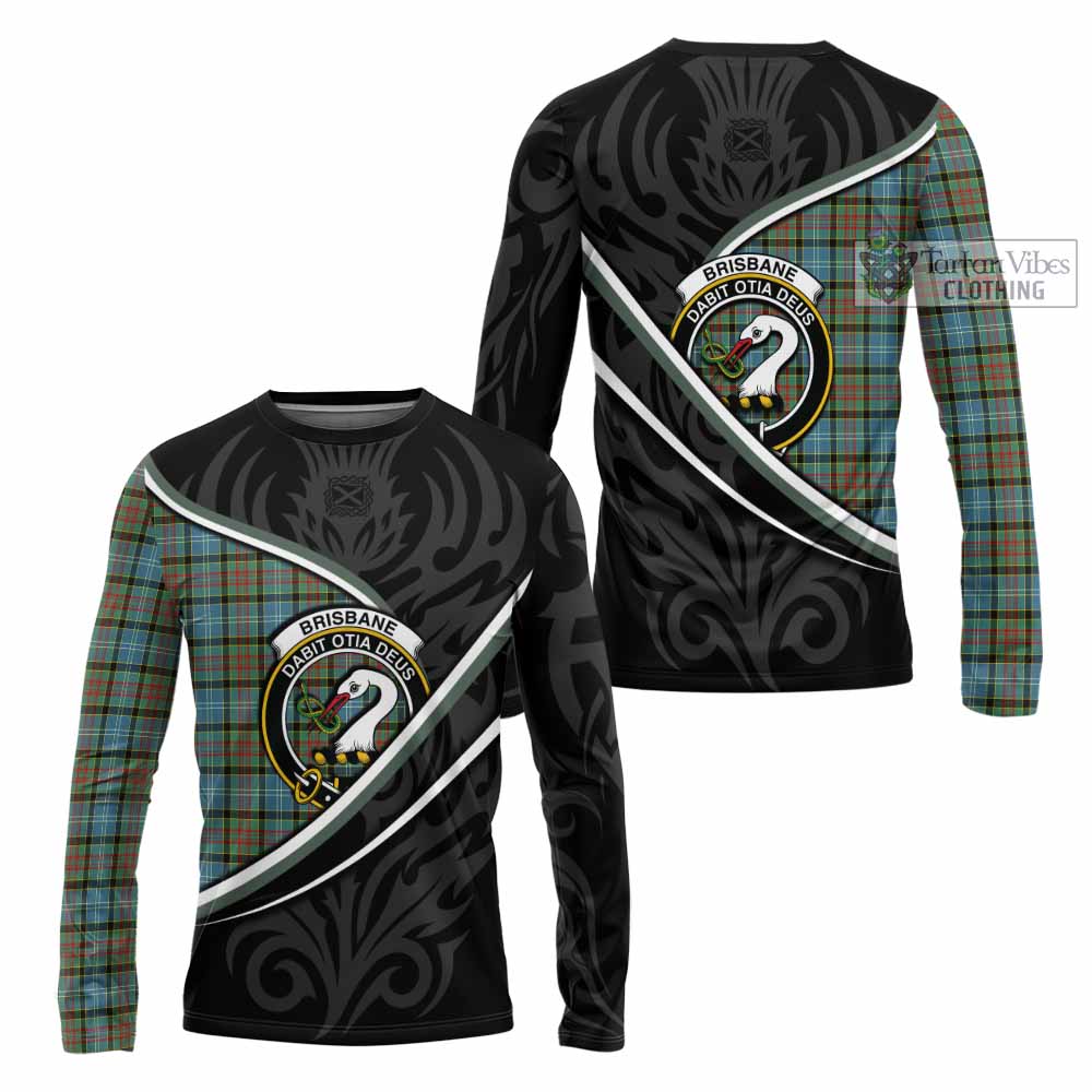 Brisbane Tartan Family Crest Long Sleeve T-Shirt Celtic Scottish Thistle Floral - Tartan Vibes Clothing