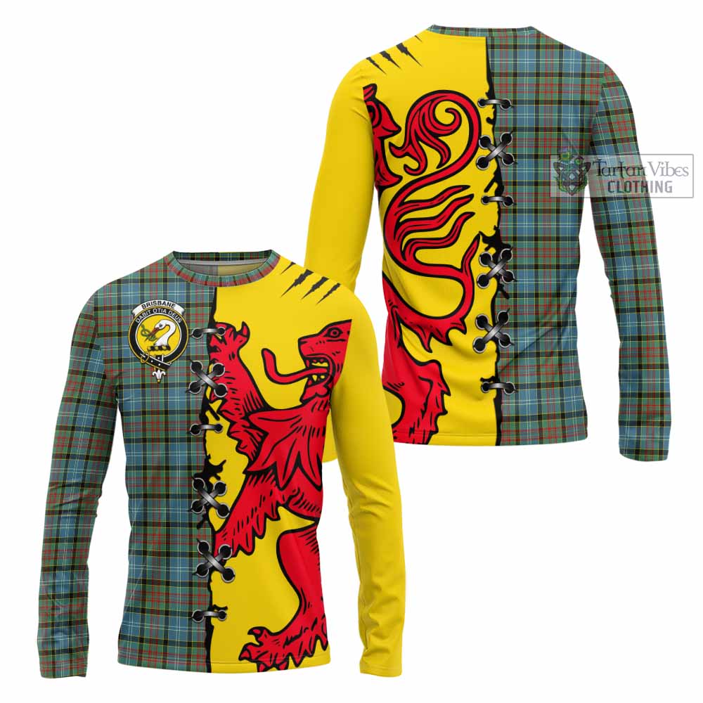 Brisbane Tartan Family Crest Long Sleeve T-Shirt Lion Rampant Honor - Tartan Vibes Clothing