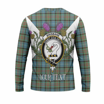 Brisbane Tartan Family Crest Long Sleeve T-Shirt Scottish Burns Night Thistle Floral