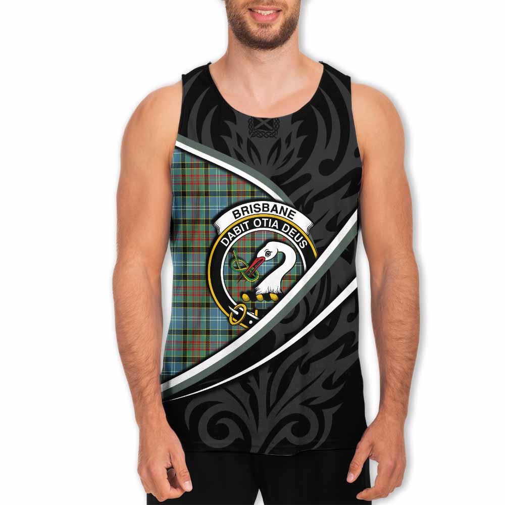 Brisbane Tartan Family Crest Men Tank Top Celtic Scottish Thistle Floral - Tartan Vibes Clothing