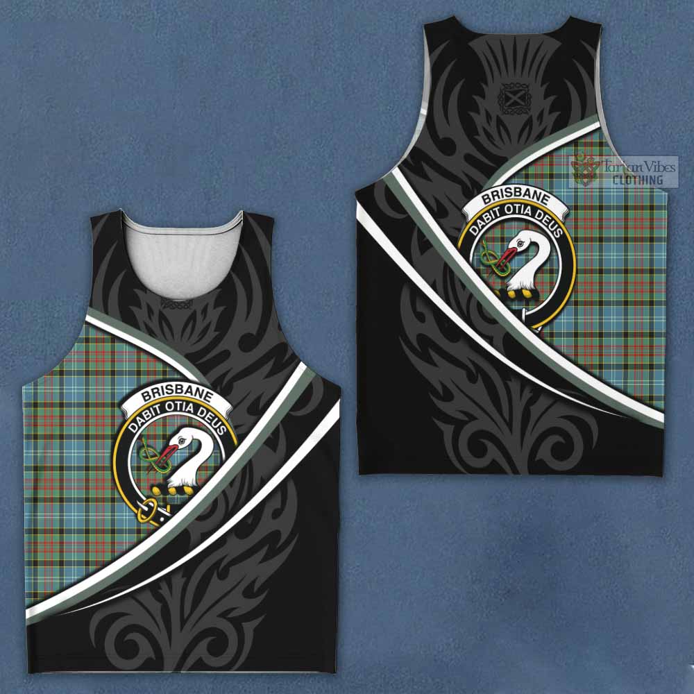 Brisbane Tartan Family Crest Men Tank Top Celtic Scottish Thistle Floral - Tartan Vibes Clothing