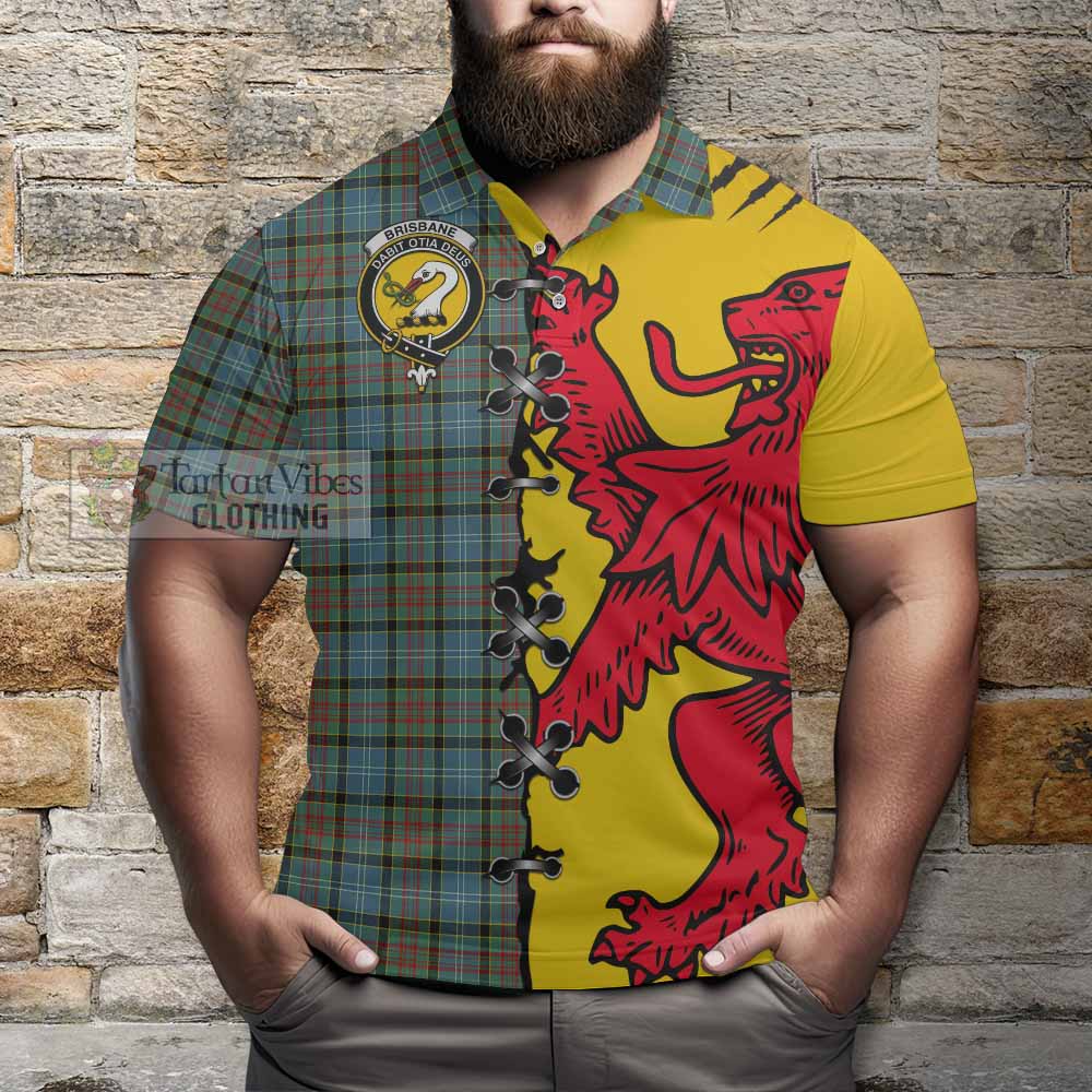 Brisbane Tartan Family Crest Polo Shirt Lion Rampant Honor - Tartan Vibes Clothing