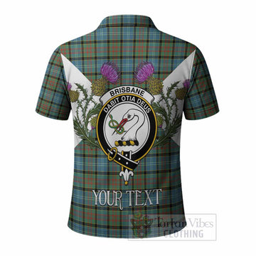 Brisbane Tartan Family Crest Polo Shirt Scottish Burns Night Thistle Floral