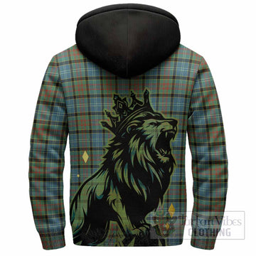 Brisbane Tartan Family Crest Sherpa Hoodie Crowned Lion Roaring