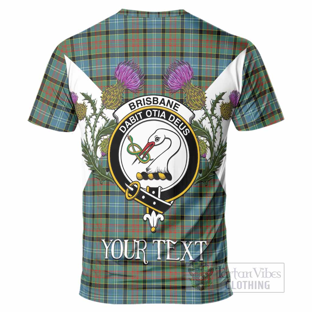 Brisbane Tartan Family Crest T-Shirt Scottish Burns Night Thistle Floral