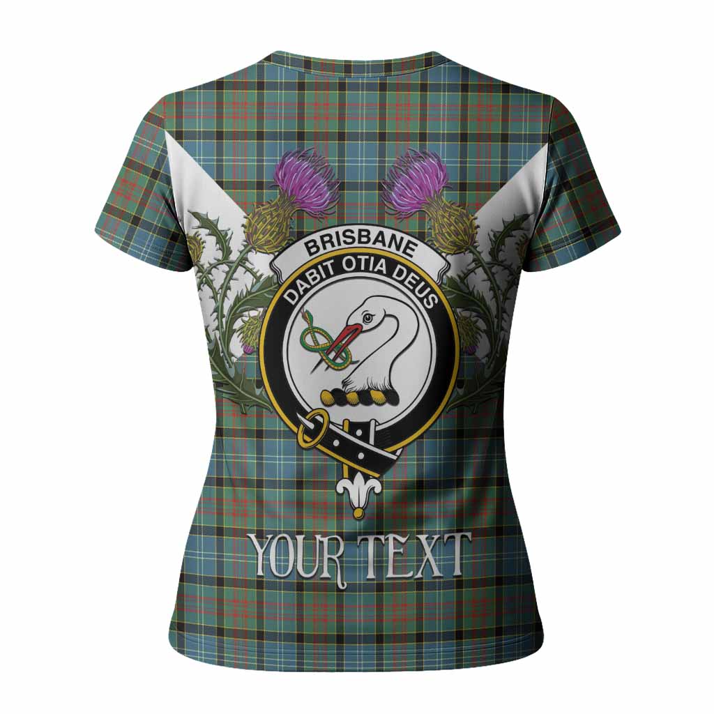 Brisbane Tartan Family Crest Women T shirt Scottish Burns Night Thistle Floral
