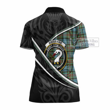 Brisbane Tartan Family Crest Women's Polo Shirt Celtic Scottish Thistle Floral