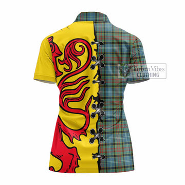 Brisbane Tartan Family Crest Women's Polo Shirt Lion Rampant Honor
