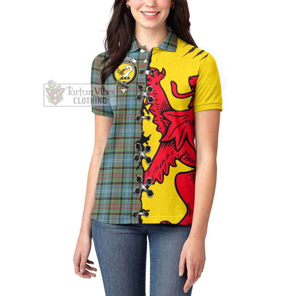 Brisbane Tartan Family Crest Women's Polo Shirt Lion Rampant Honor - Tartan Vibes Clothing