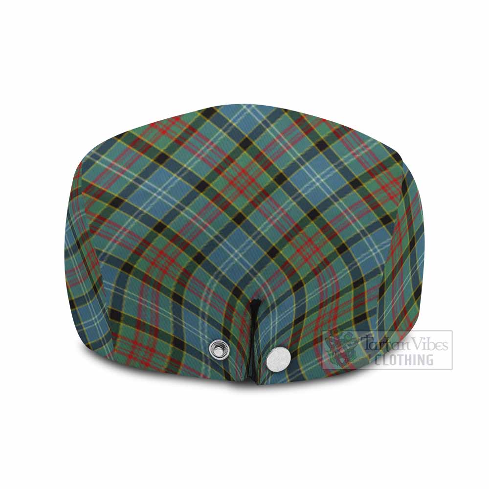 Brisbane Tartan Flat Cap, Jeff Cap Cross Style with Family Crest - Tartan Vibes Clothing