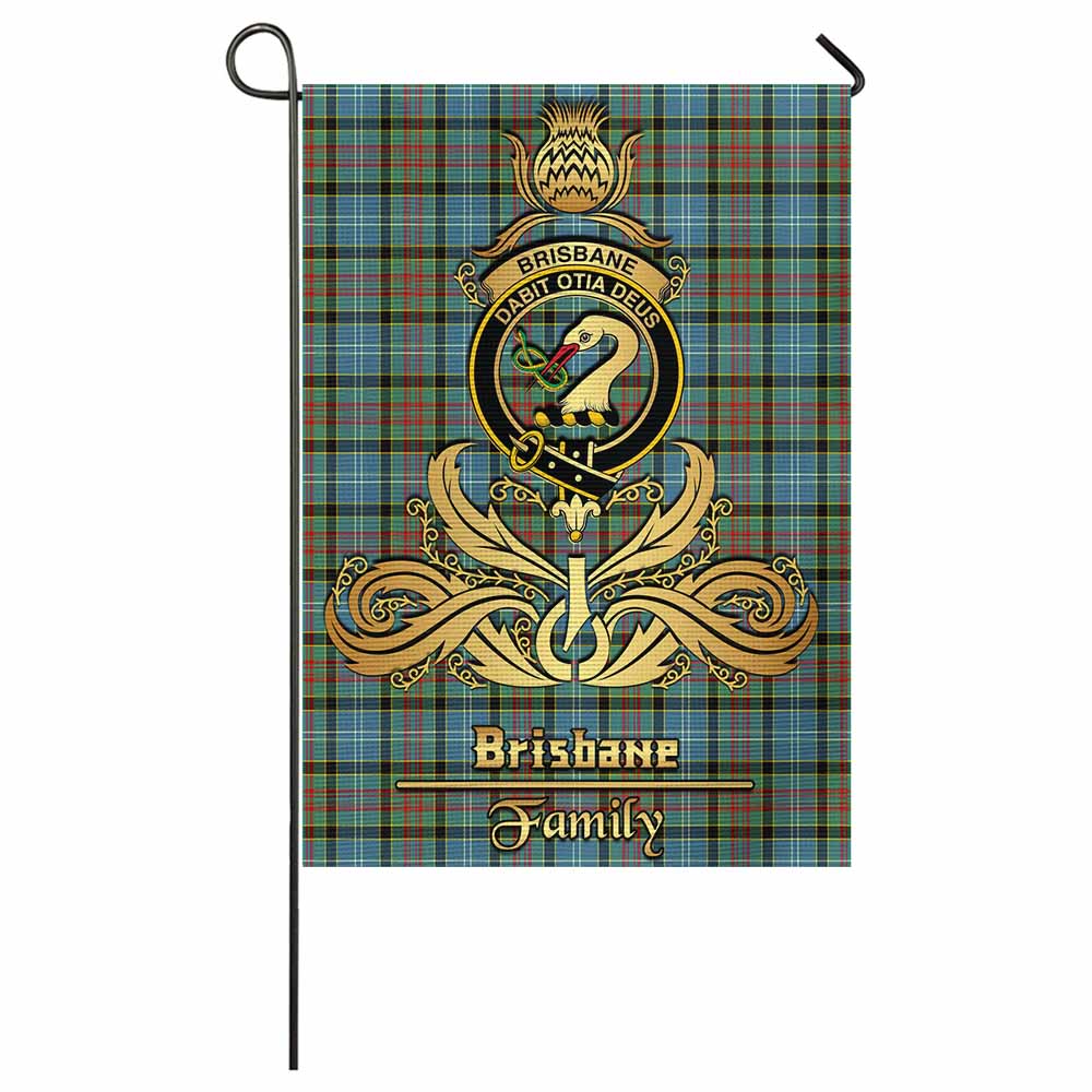 Brisbane Tartan Garden Flag with Highland Thistle Cherish Family Crest Style - Tartan Vibes Clothing