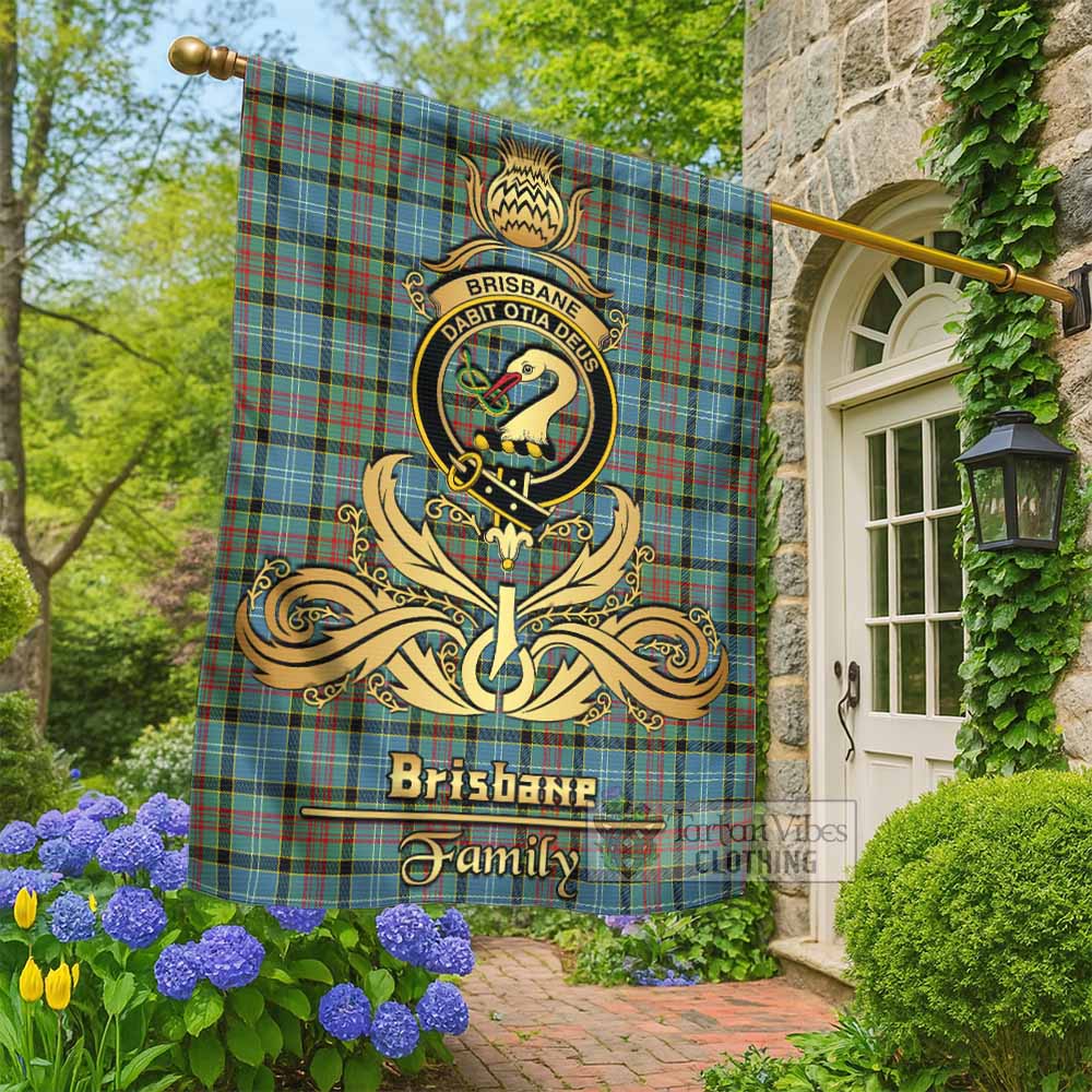 Brisbane Tartan Garden Flag with Highland Thistle Cherish Family Crest Style - Tartan Vibes Clothing