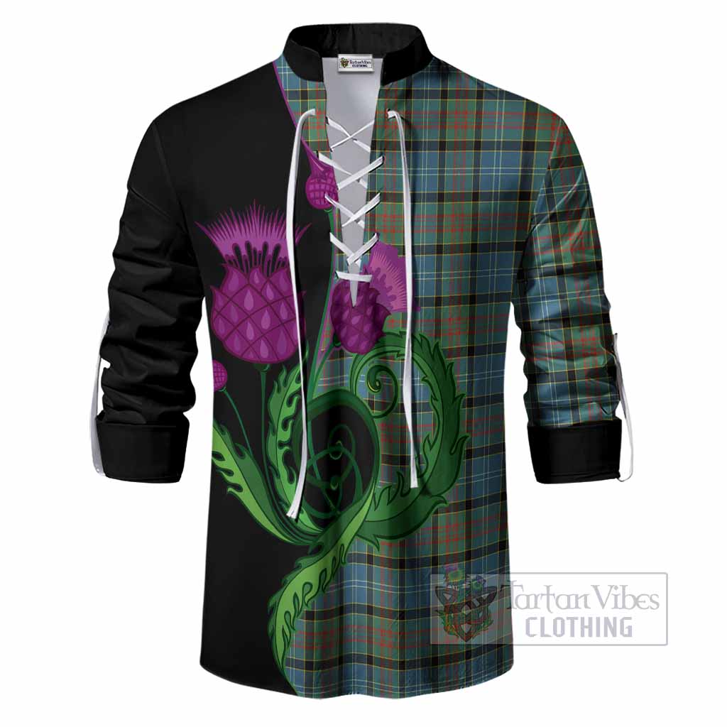 Brisbane Tartan Ghillie Shirt Traditional Scottish Thistle