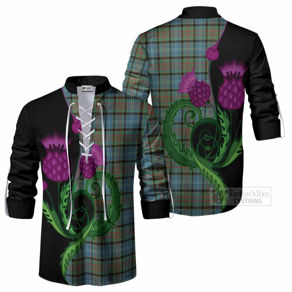 Brisbane Tartan Ghillie Shirt Traditional Scottish Thistle