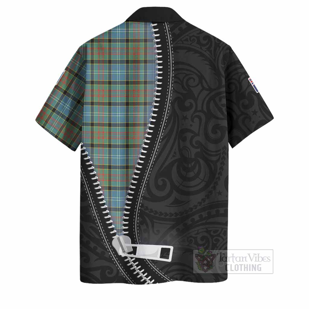 Brisbane Tartan Hawaiian Shirt New Zealand Pattern Unique Zipper Stylized