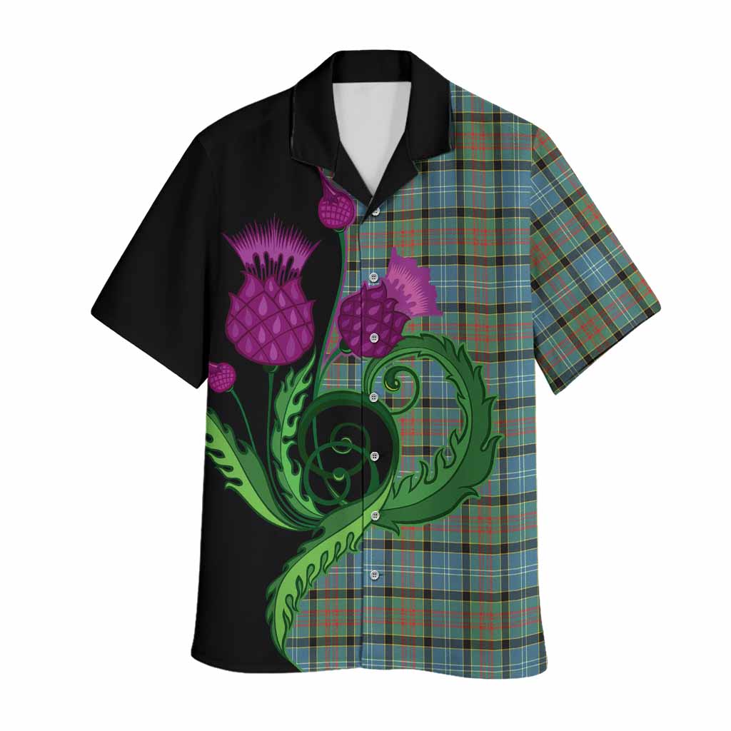 Brisbane Tartan Hawaiian Shirt Traditional Scottish Thistle