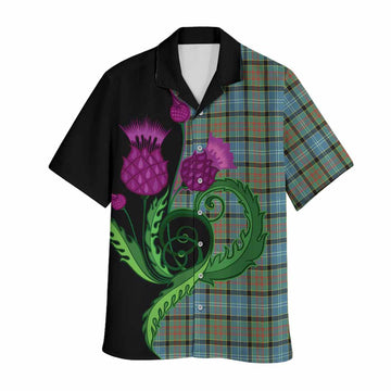 Brisbane Tartan Hawaiian Shirt Traditional Scottish Thistle