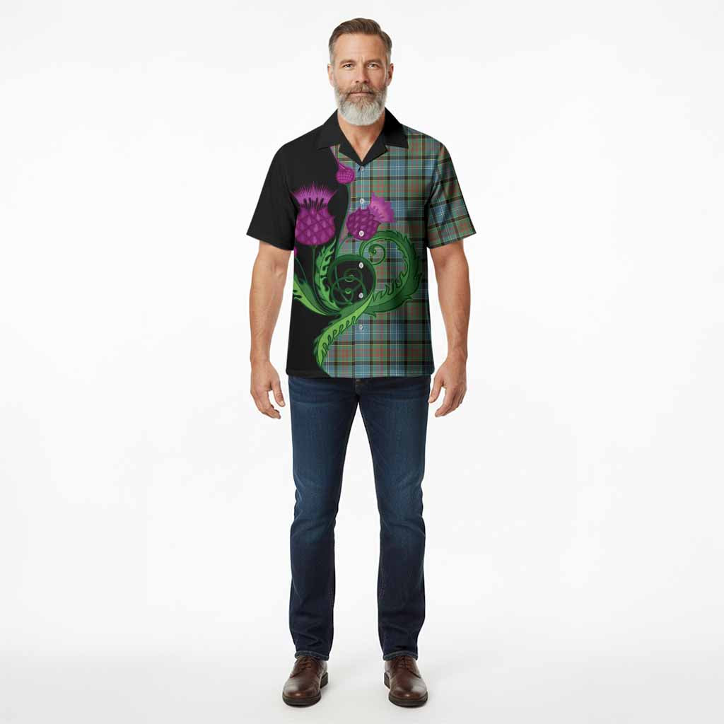 Brisbane Tartan Hawaiian Shirt Traditional Scottish Thistle