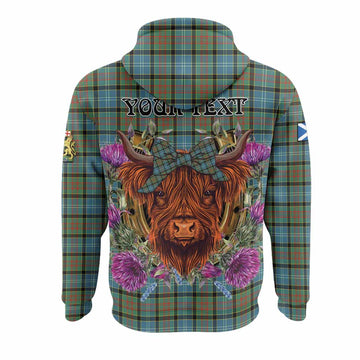 Brisbane Tartan Hoodie Scottish Thistle Heilan Coo