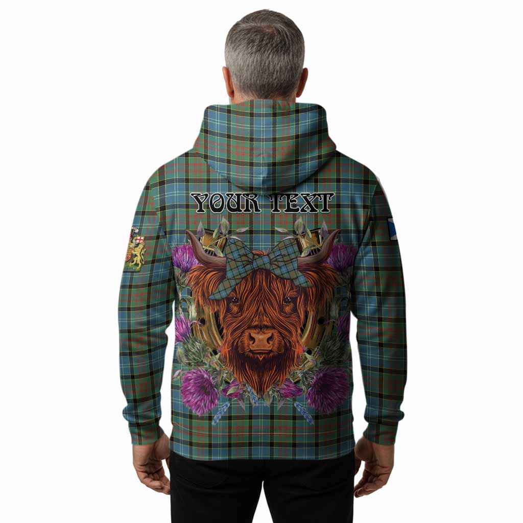 Brisbane Tartan Hoodie Scottish Thistle Heilan Coo