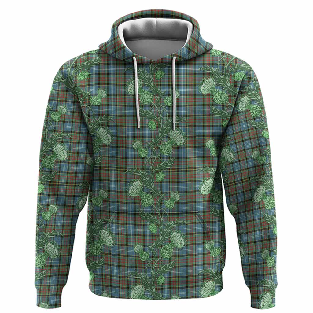 Brisbane Tartan Hoodie Seamless Scottish Thistle Flowers