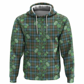 Brisbane Tartan Hoodie Seamless Scottish Thistle Flowers