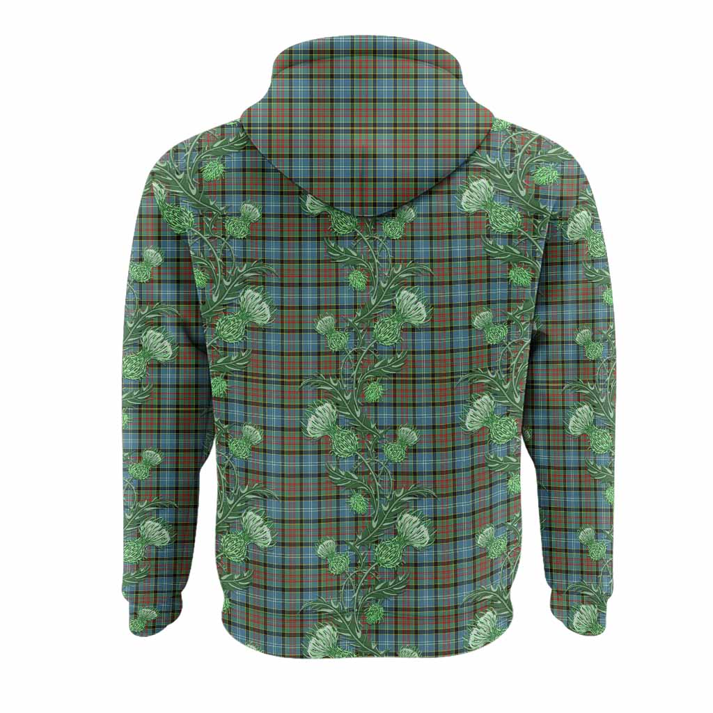 Brisbane Tartan Hoodie Seamless Scottish Thistle Flowers