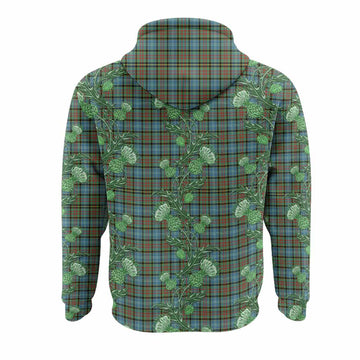 Brisbane Tartan Hoodie Seamless Scottish Thistle Flowers