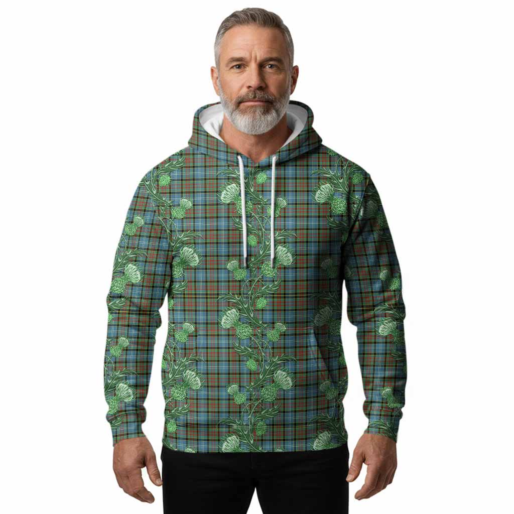 Brisbane Tartan Hoodie Seamless Scottish Thistle Flowers