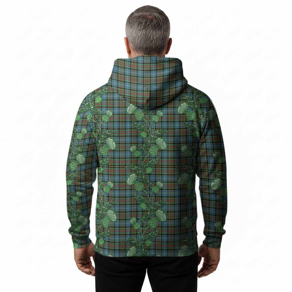 Brisbane Tartan Hoodie Seamless Scottish Thistle Flowers