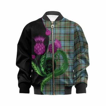 Brisbane Tartan Kid Bomber Jacket Traditional Scottish Thistle