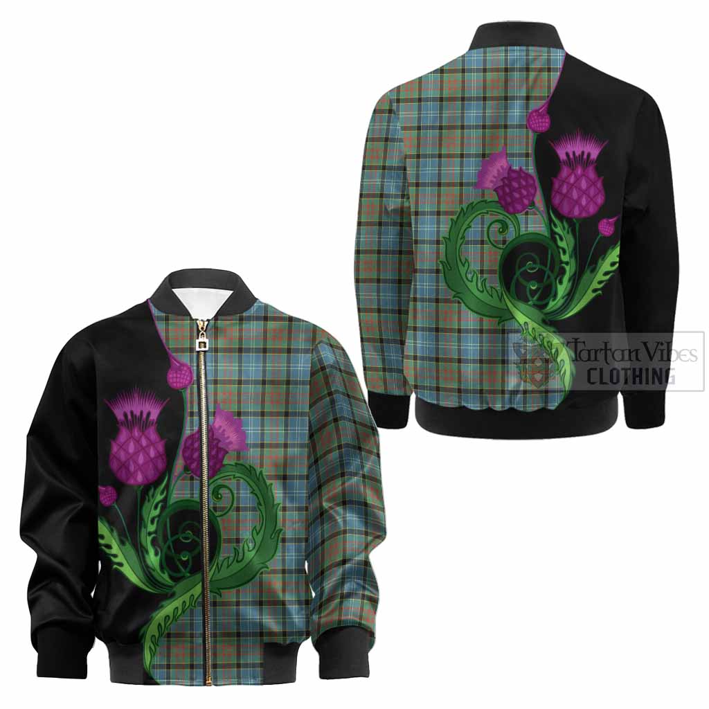 Brisbane Tartan Kid Bomber Jacket Traditional Scottish Thistle