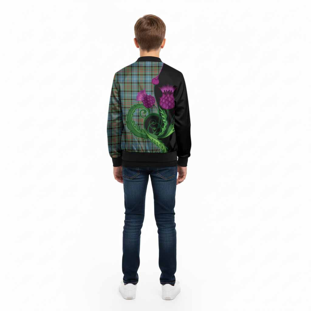 Brisbane Tartan Kid Bomber Jacket Traditional Scottish Thistle