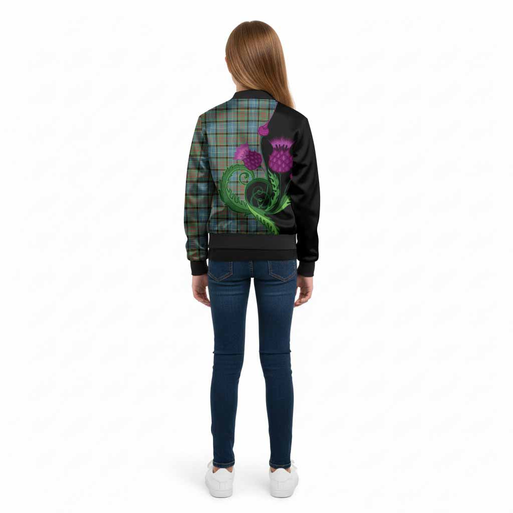 Brisbane Tartan Kid Bomber Jacket Traditional Scottish Thistle