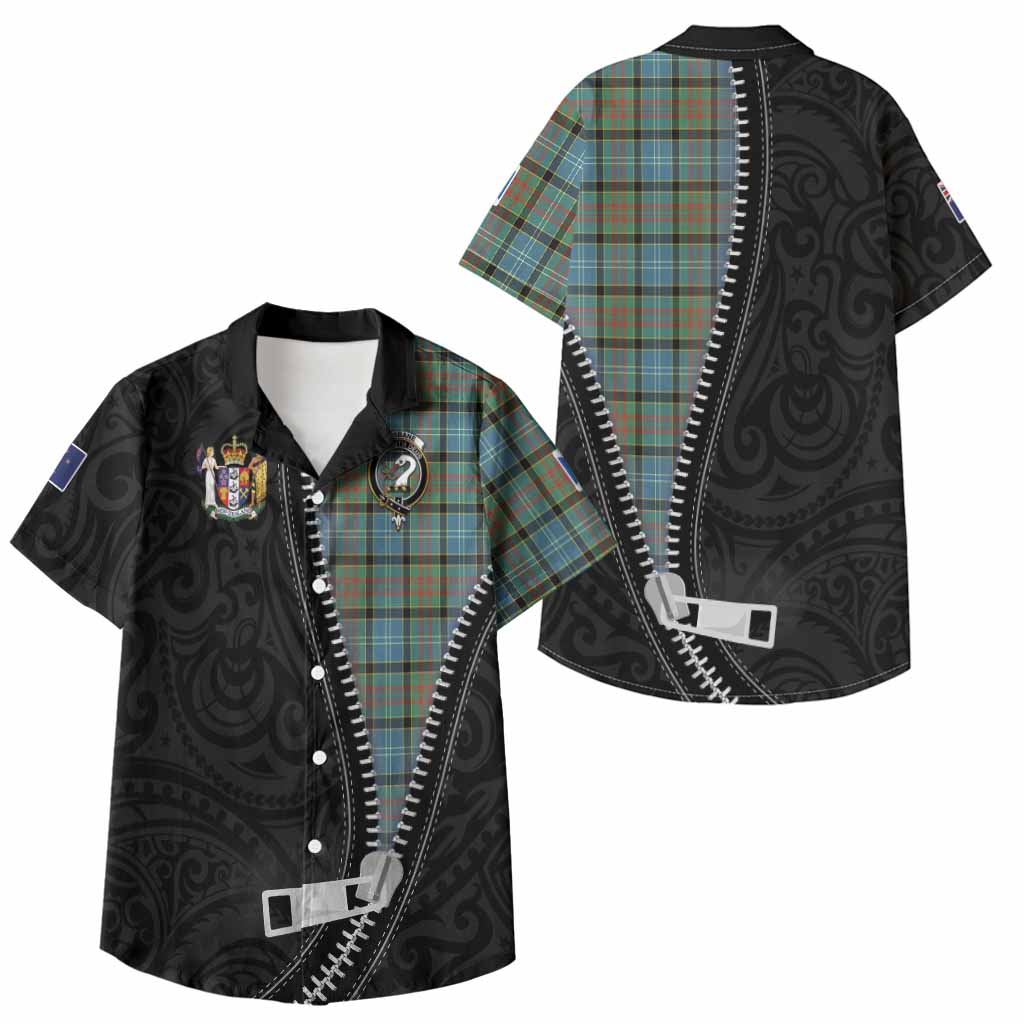 Brisbane Tartan Kid Hawaiian Shirt New Zealand Pattern Unique Zipper Stylized