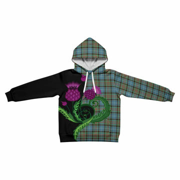 Brisbane Tartan Kid Hoodie Traditional Scottish Thistle
