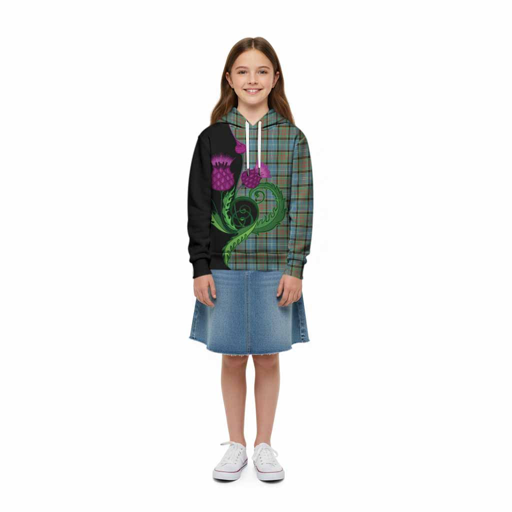 Brisbane Tartan Kid Hoodie Traditional Scottish Thistle