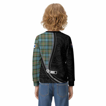 Brisbane Tartan Kid Knitted Sweatshirt New Zealand Pattern Unique Zipper Stylized
