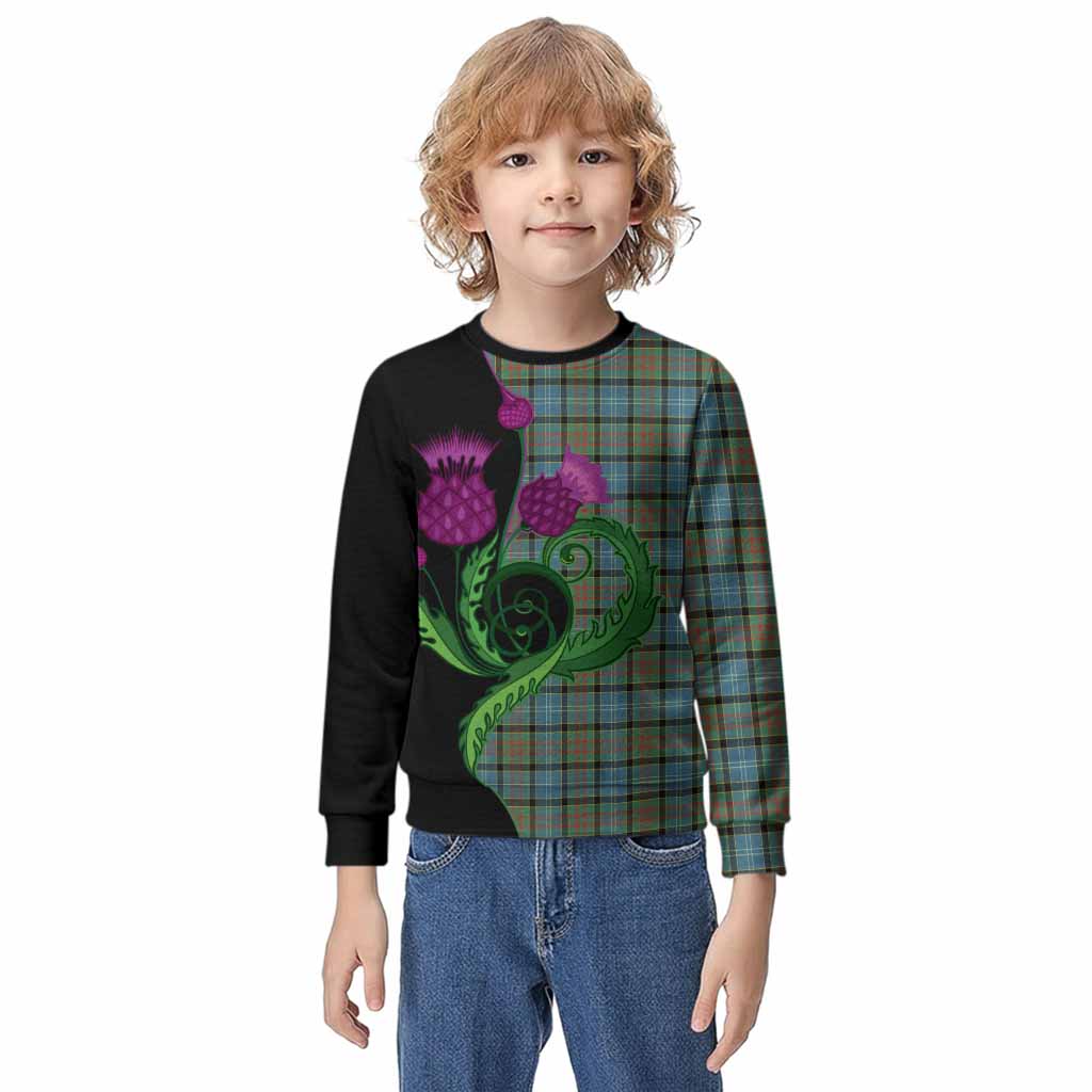 Brisbane Tartan Kid Knitted Sweatshirt Traditional Scottish Thistle