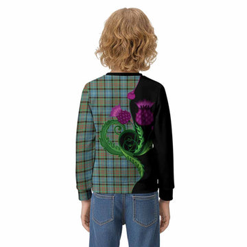 Brisbane Tartan Kid Knitted Sweatshirt Traditional Scottish Thistle