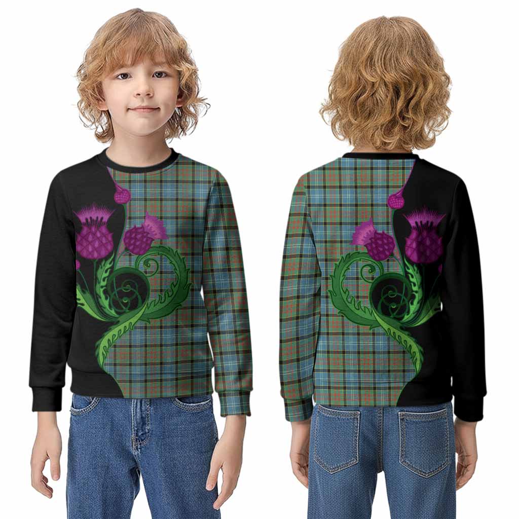 Brisbane Tartan Kid Knitted Sweatshirt Traditional Scottish Thistle