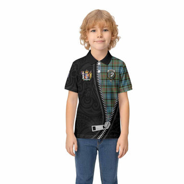 Brisbane Tartan Kid Polo Shirt New Zealand Pattern Unique Zipper Stylized