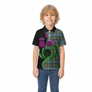 Brisbane Tartan Kid Polo Shirt Traditional Scottish Thistle