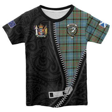 Brisbane Tartan Kid T-shirt New Zealand Pattern Unique Zipper Stylized