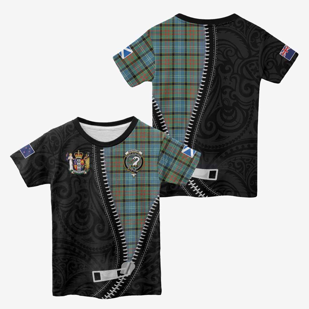 Brisbane Tartan Kid T-shirt New Zealand Pattern Unique Zipper Stylized