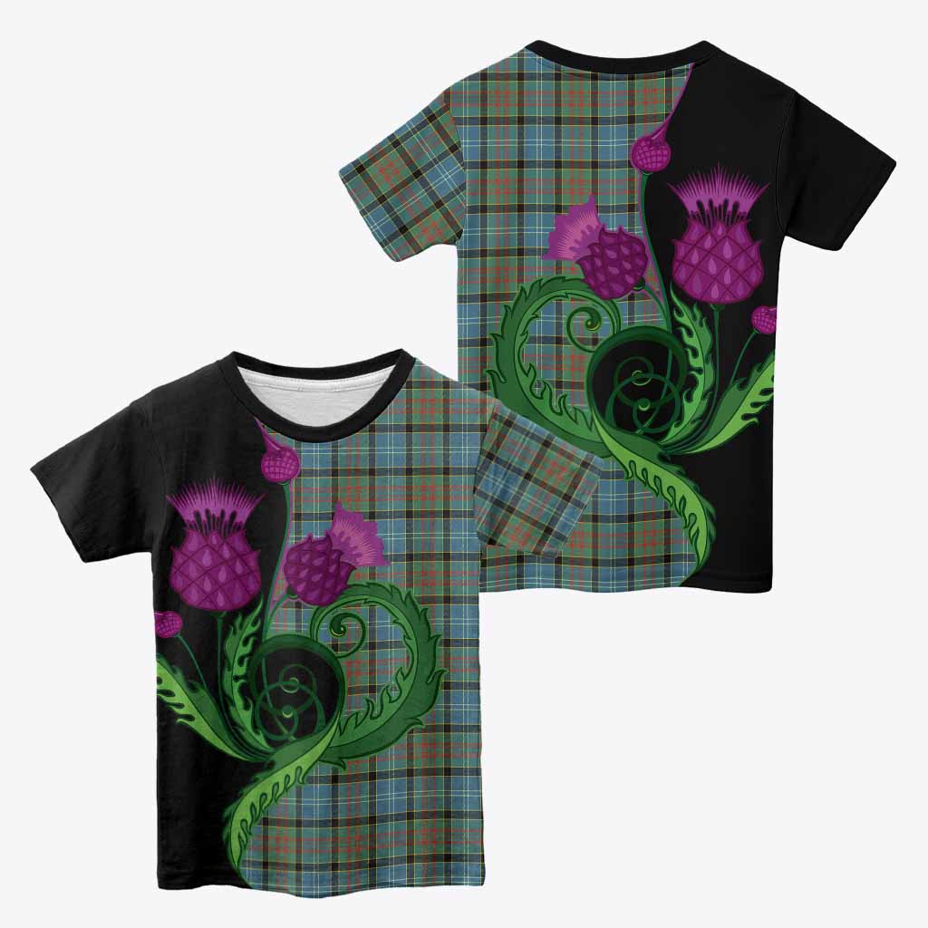 Brisbane Tartan Kid T-shirt Traditional Scottish Thistle